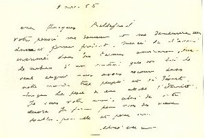 René Char, lettre à Jacques Bellefroid
