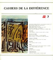 Cahiers de la Différence 3 - Editions de la Différence